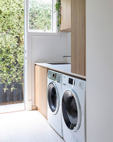 A new laundry with a light and bright look